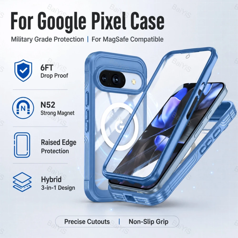 Google Pixel 9 Pro - For MagSafe Built-in Screen Protector Raised