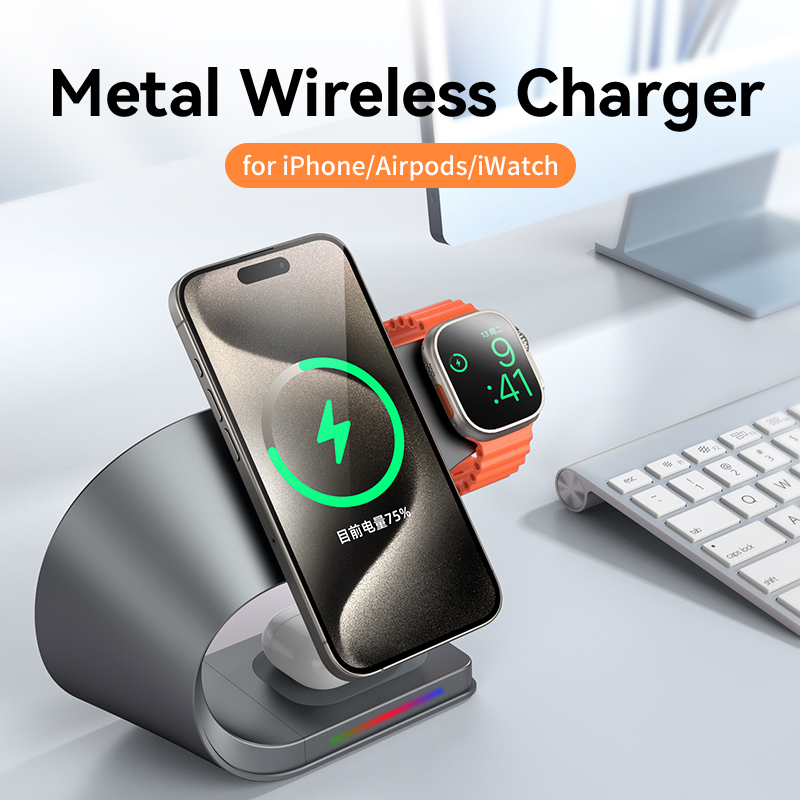Metal Shell 4 in 1 Wireless Ch - đánh giá và giá Wireless Charger Watch