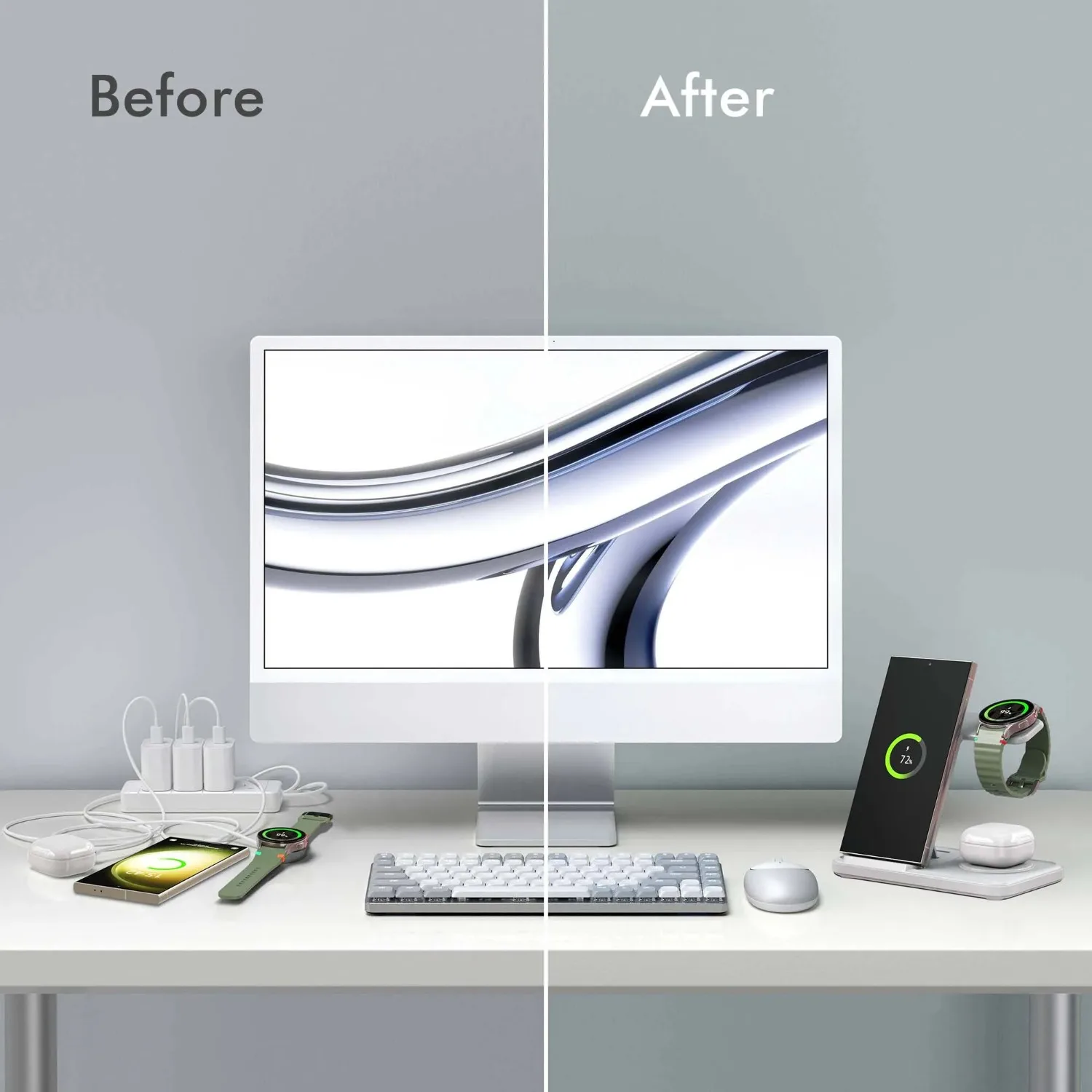 Desktop 3-in-1 Wireless Charge - đánh giá và giá Smartwatch Ac