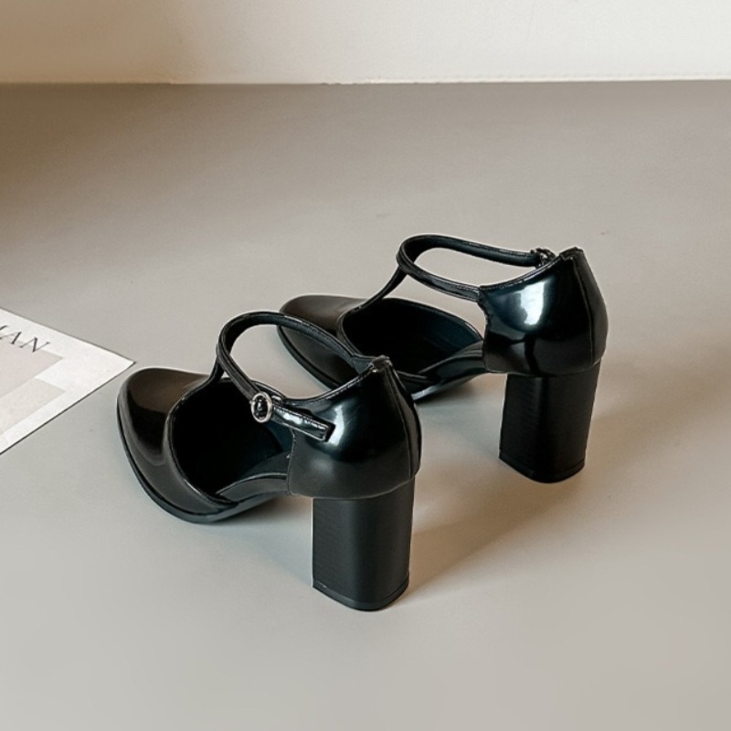 Mary Jane Shoes Black High Hee - đánh giá và giá Leather Classic Strap