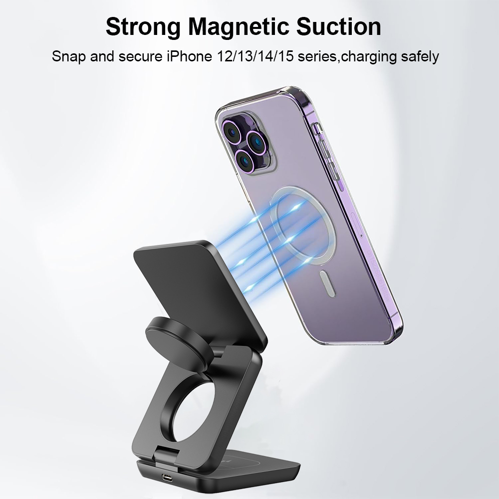3 in 1 Foldable Magnetic Wirel - đánh giá và giá Smartwatch Ac