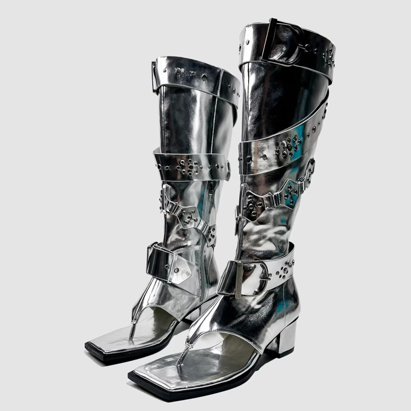 Punk Belt Buckle High Heels Sa - đánh giá và giá Leather Classic Strap