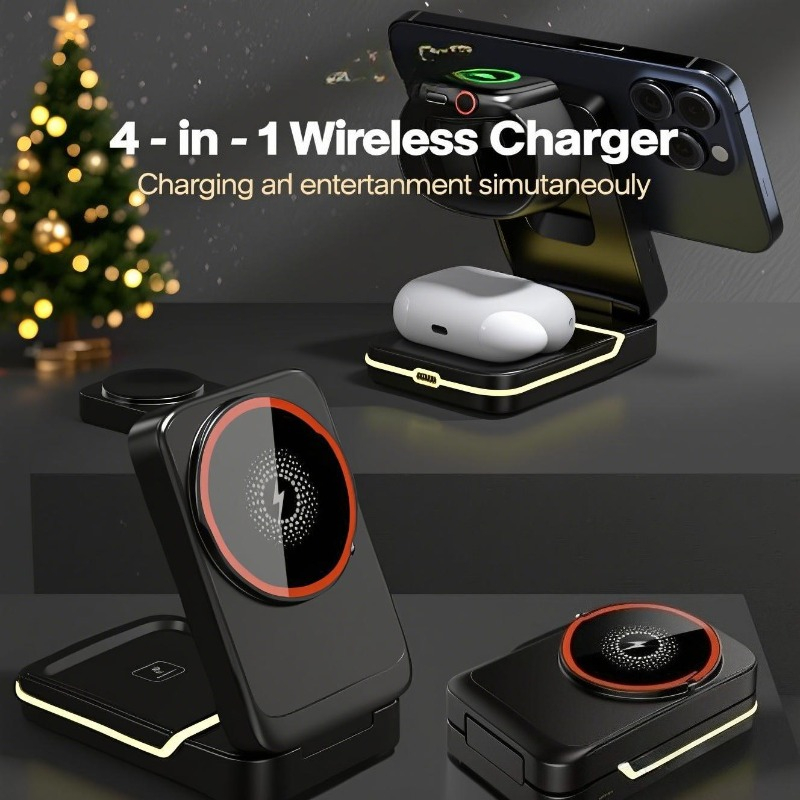 3 in 1 Magnetic Foldable Trave - đánh giá và giá Wireless Charger Watch