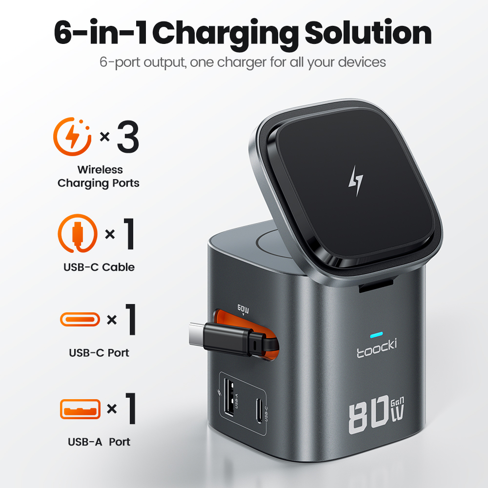 Toocki 80W 6-in-1 GaN Charging - đánh giá và giá Smartwatch Ac