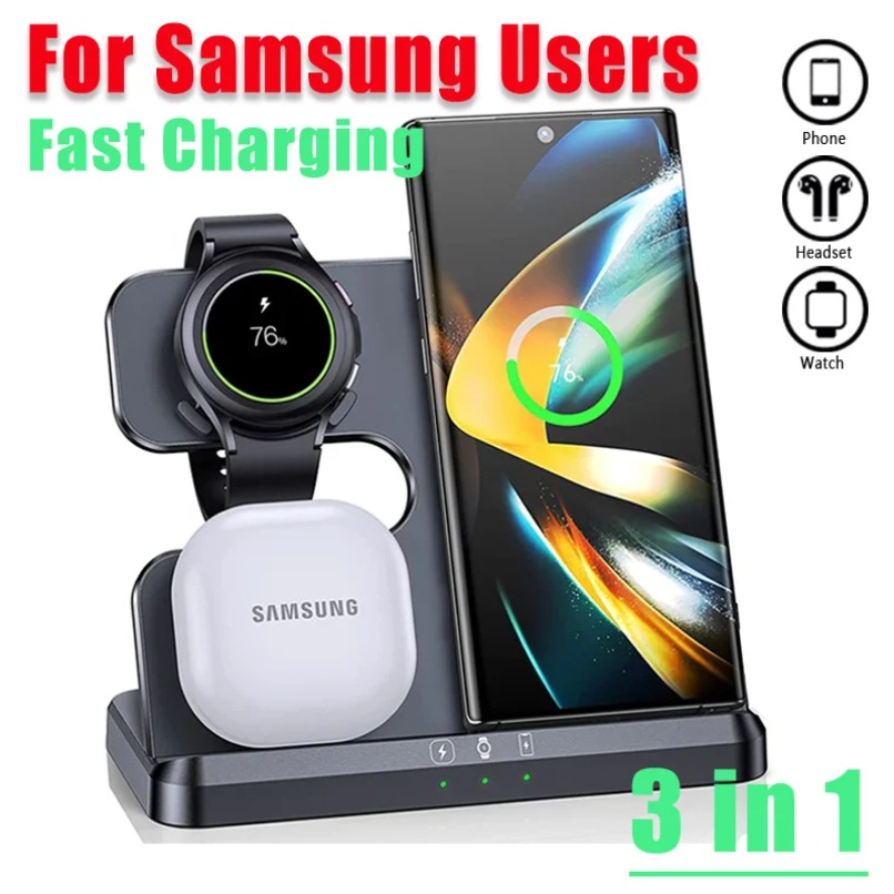 3 in 1 Fast Wireless Charger S - đánh giá và giá Smartwatch Ac